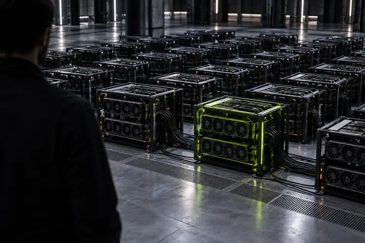 Conceptual illustration of GPU infrastructure, not an inventory listing